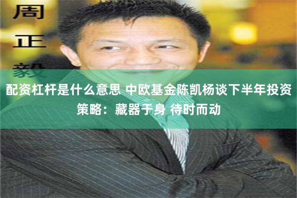 配资杠杆是什么意思 中欧基金陈凯杨谈下半年投资策略：藏器于身 待时而动