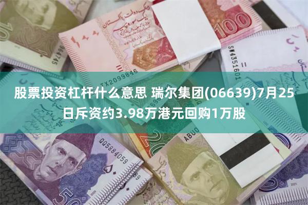 股票投资杠杆什么意思 瑞尔集团(06639)7月25日斥资约3.98万港元回购1万股