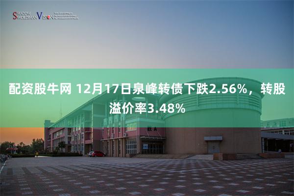 配资股牛网 12月17日泉峰转债下跌2.56%，转股溢价率3.48%