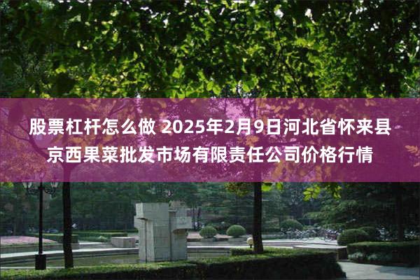 股票杠杆怎么做 2025年2月9日河北省怀来县京西果菜批发市场有限责任公司价格行情